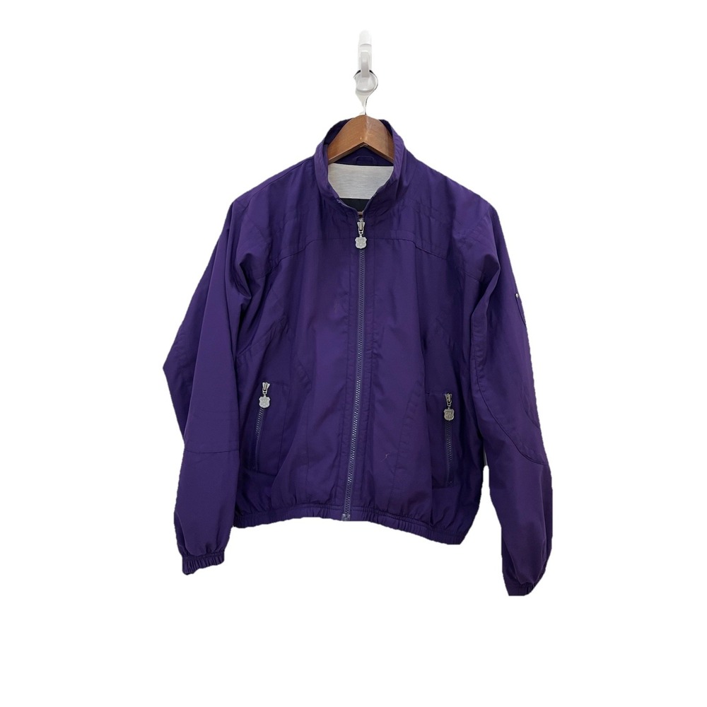 Kaelin Windbreaker Jacket Womens Size M/P Purple Good Vintage Zip Up Bomber